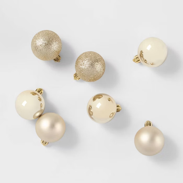 24ct/40mm Christmas Ornament Set Champagne - Wondershop™ | Target