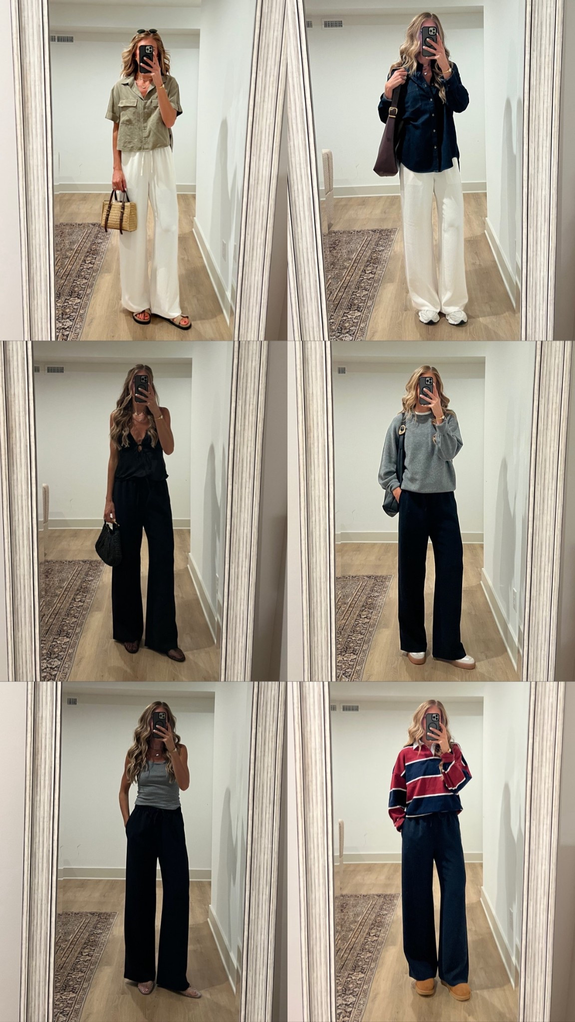 Viral aritzia lodge pants! Tall sizes! Wearing medium tall (my usual size). They are made of a material that is almost impossible to wrinkle. I never have to iron them. Light birch (the white color) is not see through 
Wearing smalls in all blouses and mediums in sweaters and long sleeve  button ups for an oversized fit



Aritzia, tall girl friendly, fall outfit,

#LTKSeasonal