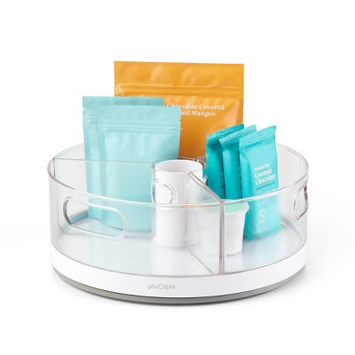 YouCopia Crazy Susan 11" Turntable with Bins: Rotating Kitchen Organizer, Multi-Compartments, Non-Slip, Freestanding | Target