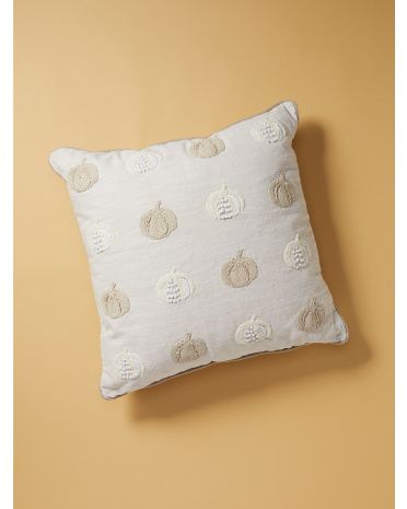 Made In India 20x20 Fallside Knits Pumpkin Pillow | HomeGoods