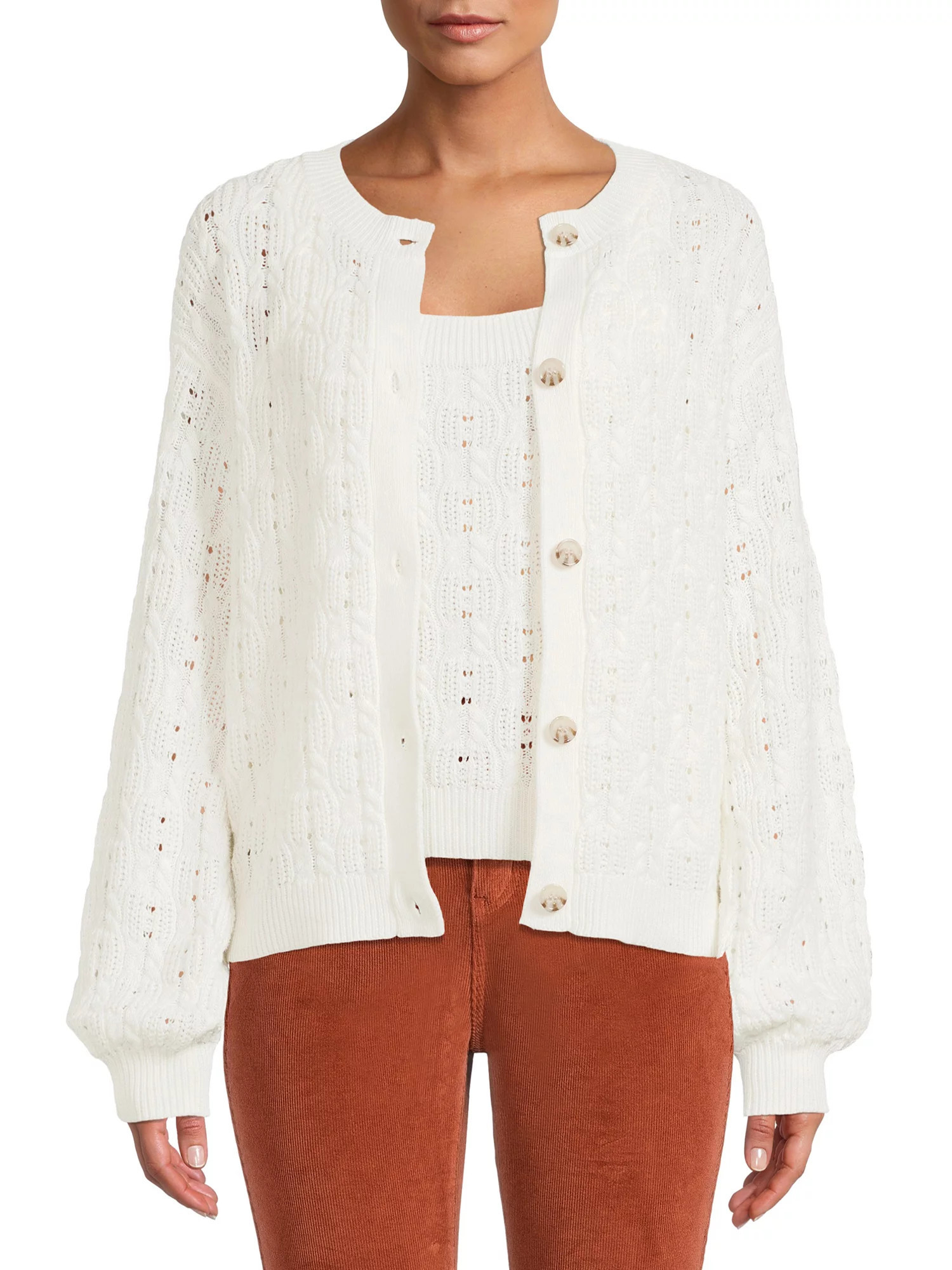 Time and Tru Women's Tank Top and Cardigan Set, 2-Piece | Walmart (US)