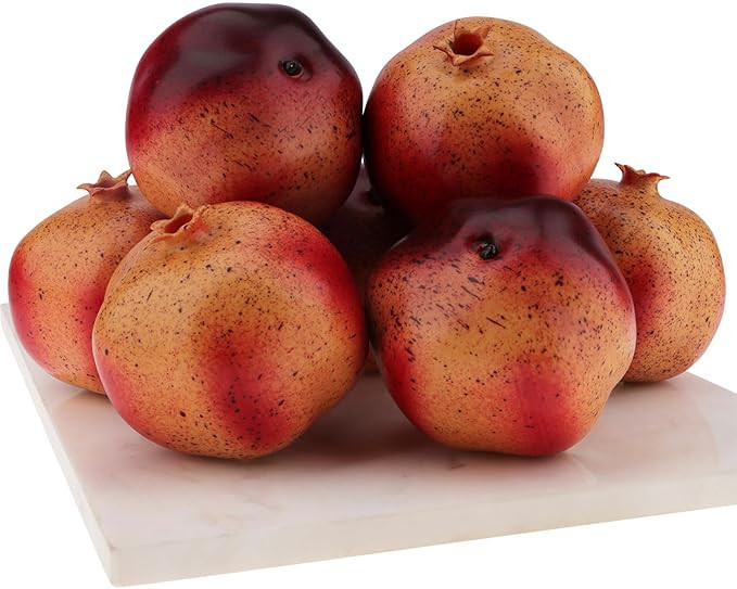 Woration 6 PCS Artificial Fake Fruits Pomegranates Faux Simulation Realistic Vivid Pomegranate fo... | Amazon (US)
