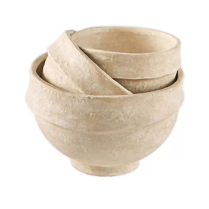 Mud Pie® Paper Mache Nested Bowl Set in White | Bed Bath & Beyond | Bed Bath & Beyond