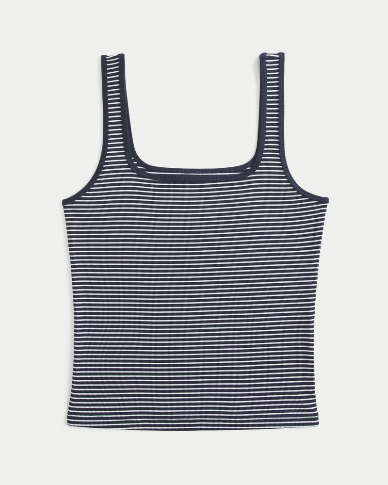 Women's Ribbed Seamless Fabric Square-Neck Tank from Hollister | Hollister (US)