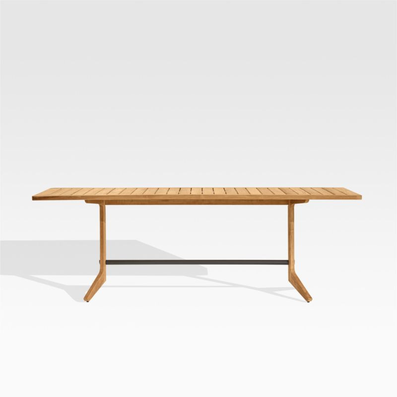 Kinney Teak Wood Outdoor Patio Dining Table + Reviews | Crate & Barrel | Crate & Barrel