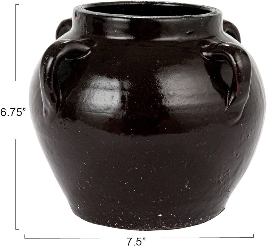 Creative Co-Op Found Decorative Clay Jar, Espresso | Amazon (US)