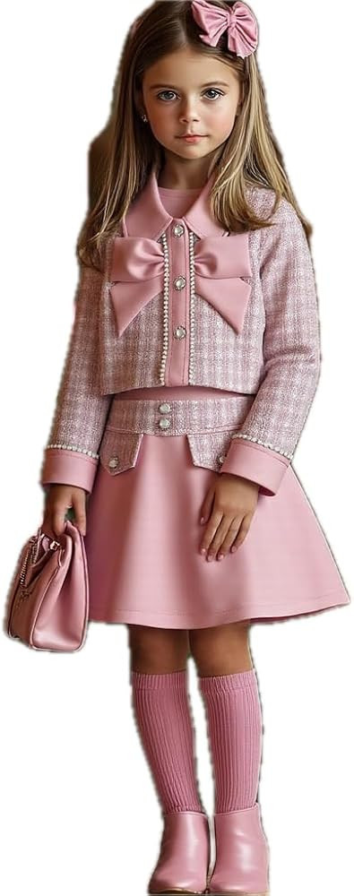Toddler Leather Jacket & Skirt Set - Fall/Spring/Winter Clothes for Toddler Girls | 2pc Outfit | Amazon (US)