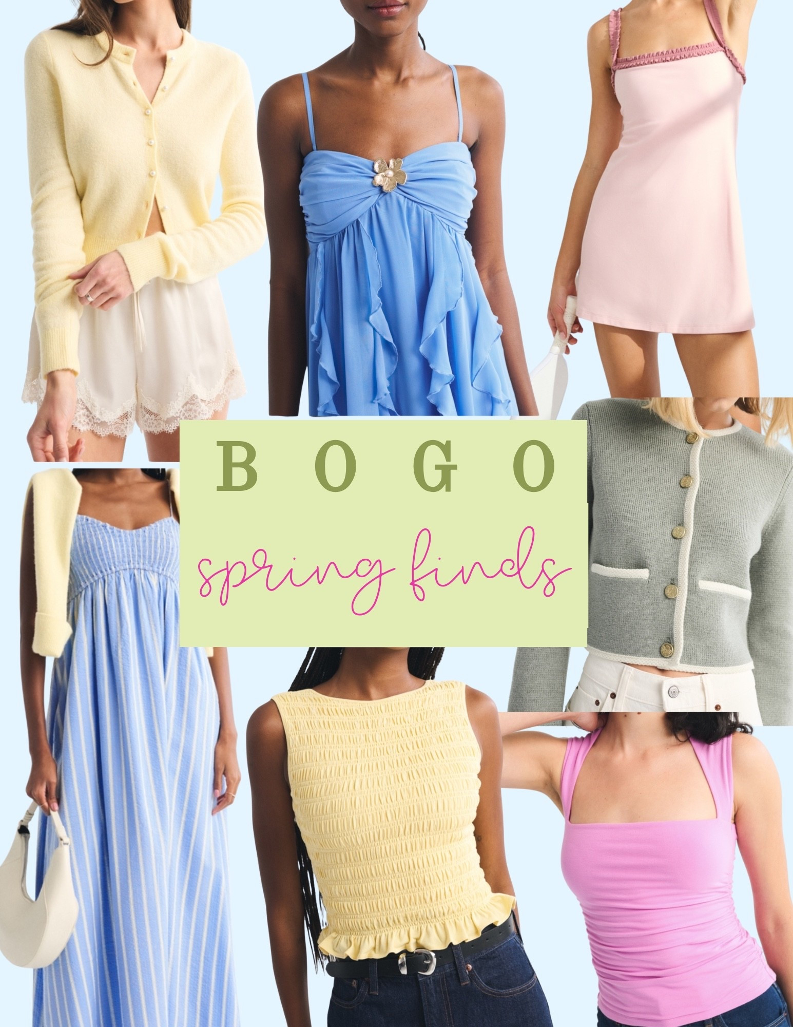 BOGO spring finds!! loving these colors and cardigans🤗💕



spring finds sale bogo smocked top pink butter yellow blue ruffle athletic dress dress lace shorts trend spring trends 

#LTKSeasonal #LTKSaleAlert #LTKootd