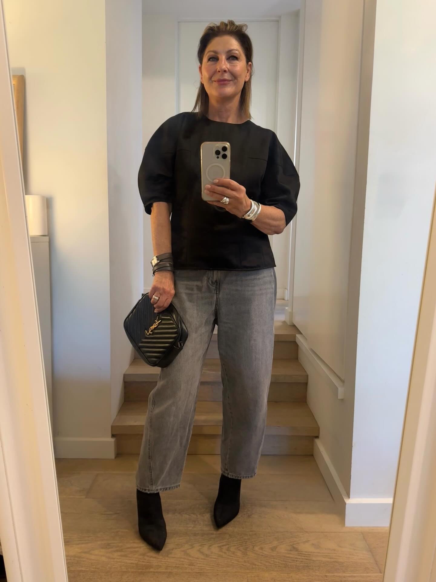 

This black top @theiconicau : 
it has big dramatic sleeves ✔️
In an interesting satiny shiny fabric ✔️
It’s structured so it sits well, looks expensive, keeps its shape. ( it won’t look floppy even if you are haha)✔️
Won’t cling on things you need to hide ( I’m an expert in that department !)✔️
The sleeves add drama & give good muffin arm coverage ✔️
It’s transeasonal ; It won’t look too summery when you go out for dinner as the weather chills ✔️ 

So many different ways to wear it !
With grey jeans @zara & pointy boots in winter . 
With blue straight jeans @uniqloau & white heels 
With black shorts @morrisonclothing & thong heels. 
With black balloon pants @lululemonausnz . 
In winter I’ll wear it with a black pleather A line skirt, with a brown coat nonchalantly tossed on my shoulders & boots ! 

I’m wearing a size 42 in the black top , 

#LTKootd #LTKSaleAlert #LTKdayinmylife