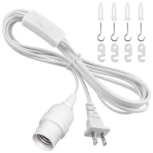 DiCUNO Hanging Lantern Extension Cord Cable, E26 Pendant Light Socket On Off Inline Cord Switch C... | Amazon (US)