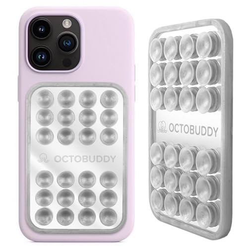 OCTOBUDDY Mirror – Amazon-Exclusive Suction Cup Phone Mount with Built-in Mirror – Silver Swirl Hands-Free Grip for Videos & Selfies (2.6″ x 3.9″) | Amazon (US)