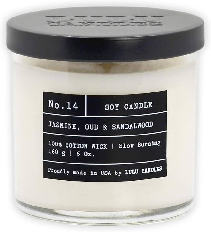 Lulu Candles | Jasmine, Oud & Sandalwood | Luxury Scented Soy Jar Candle | Hand Poured in The USA... | Amazon (US)
