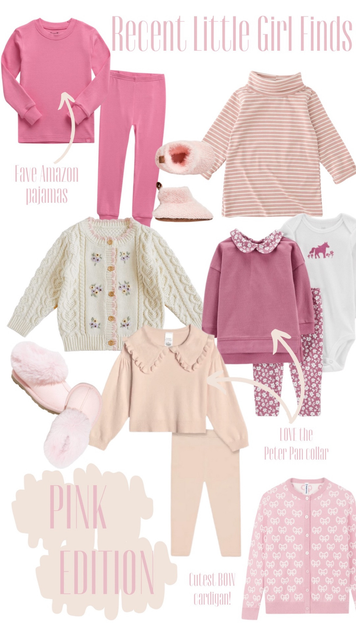 Rounded up some cute, cozy & PINK girl finds!! I know my girls love to match and most of these items come in multiple sizes! 


#LTKkids #LTKfamily #LTKbaby