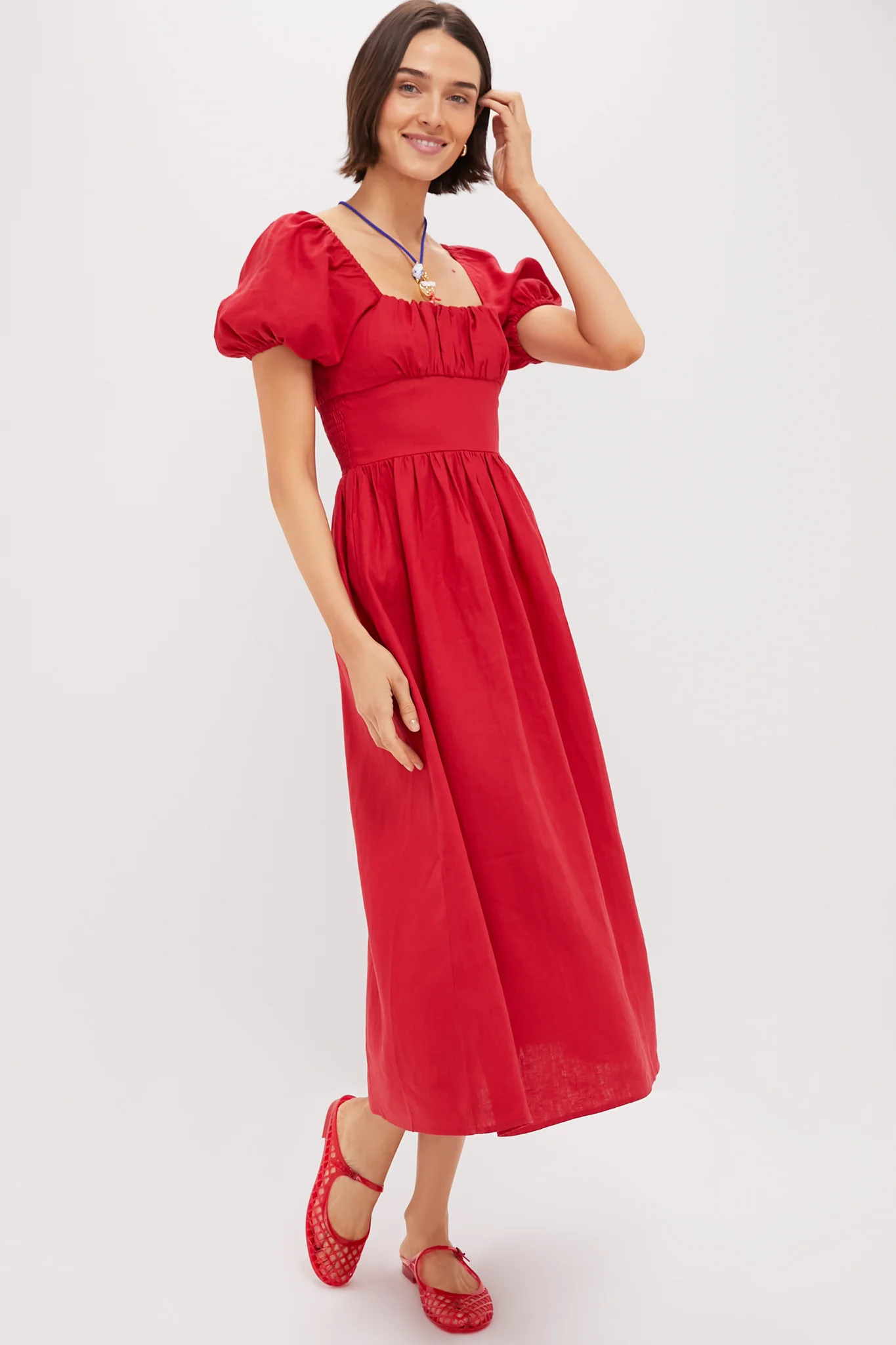 Red Dalia Midi Dress | Tuckernuck (US)