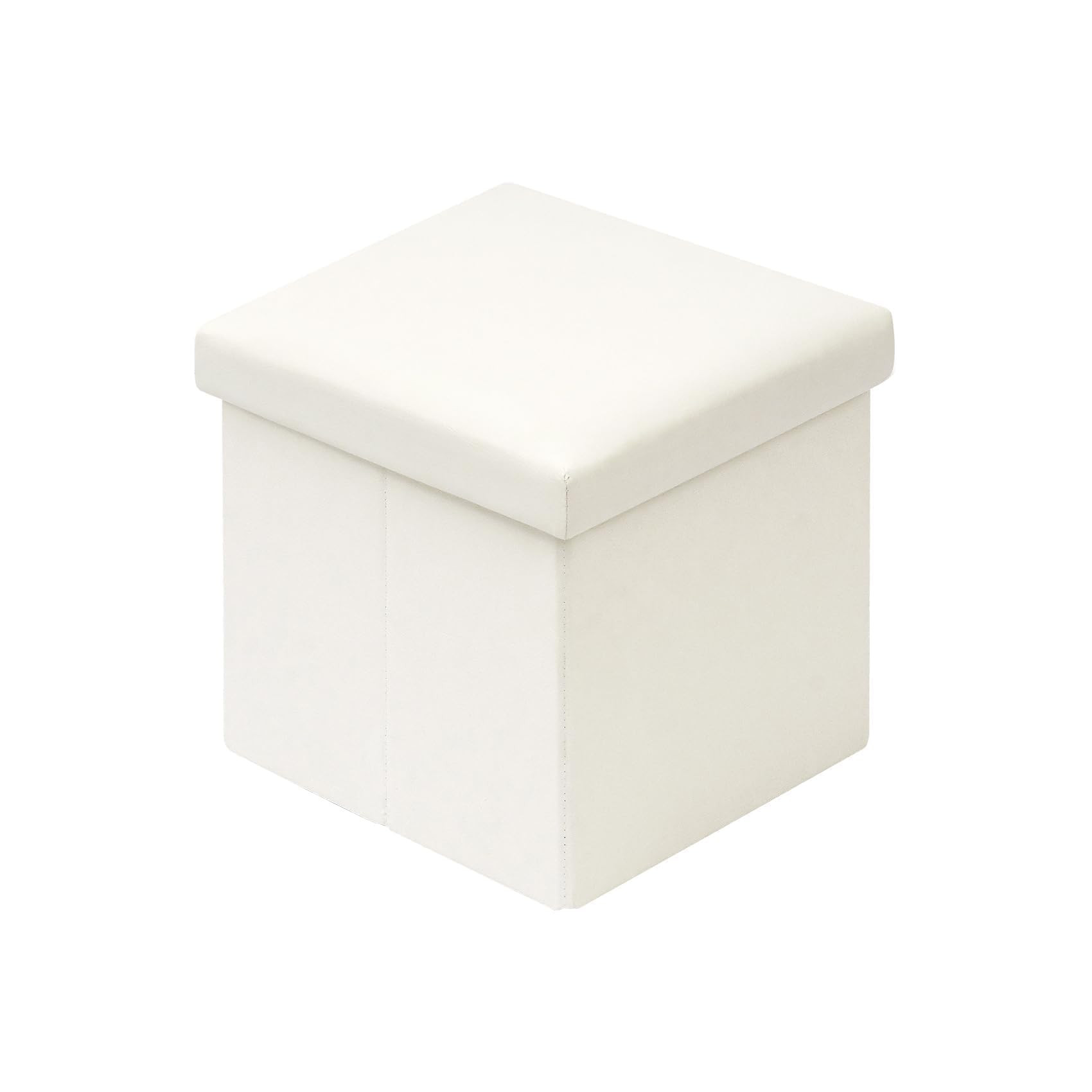 B FSOBEIIALEO Folding Storage Ottoman Cube Faux Leather Ottomans for Living Room, Bedroom, Home O... | Amazon (US)