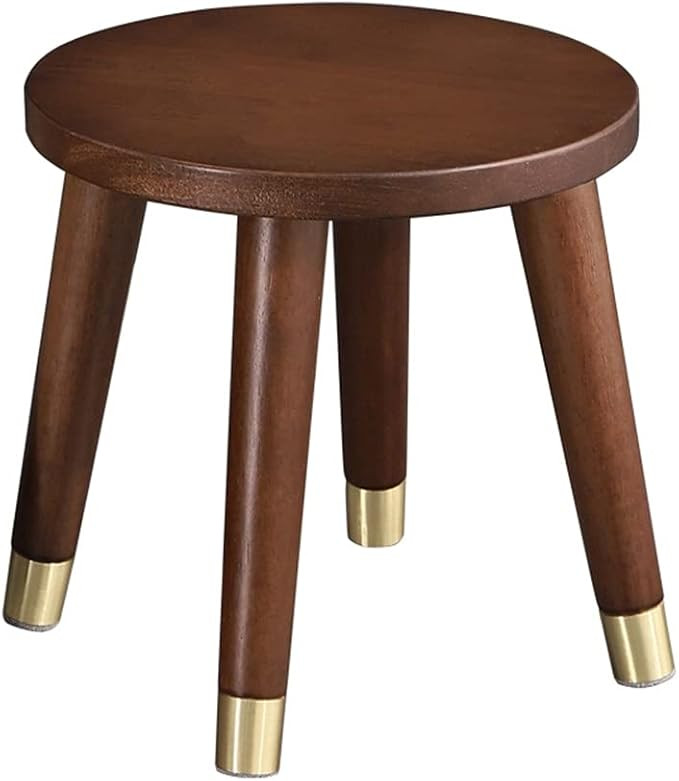Wooden Stool Round Step Stool 10 Inch Plant Stands Detachable Legs Vanity Stool Bench | Amazon (US)