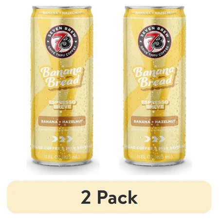 (2 pack) 7 Brew Banana Bread Chilled Espresso Breve Ready to Drink Coffee, 11 fl oz Can | Walmart (US)