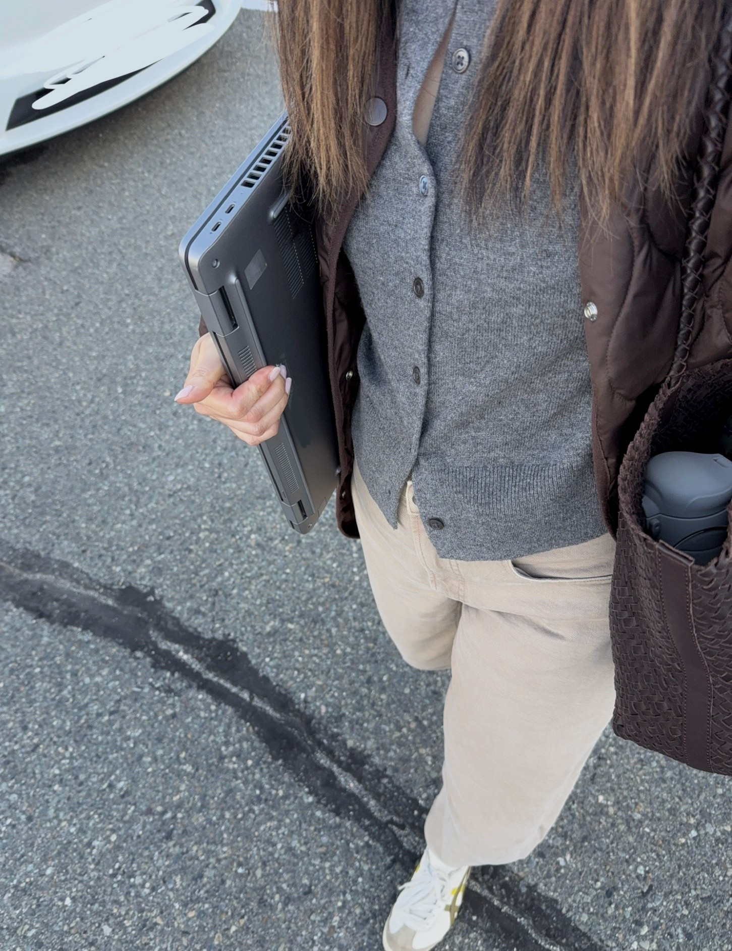 Jacket: in a xs and lots of room to layer. Highly recommend this jacket 
Cardigan: xs. 
Barrel jeans: I sized up for comfort. 
Madewell tote  

#LTKcanada #LTKfall #LTKpetite