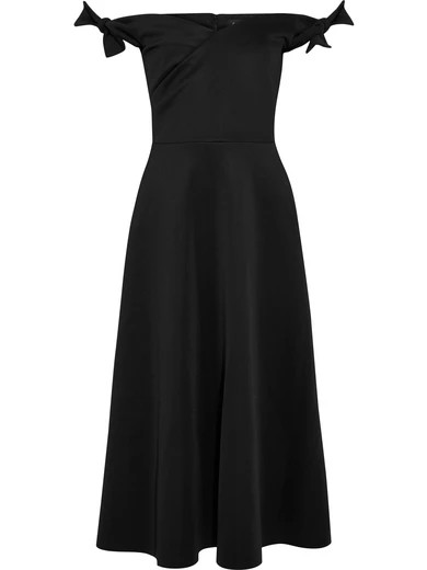 Saloni - Ruth Off-the-shoulder Neoprene Midi Dress - Black | NET-A-PORTER (UK & EU)