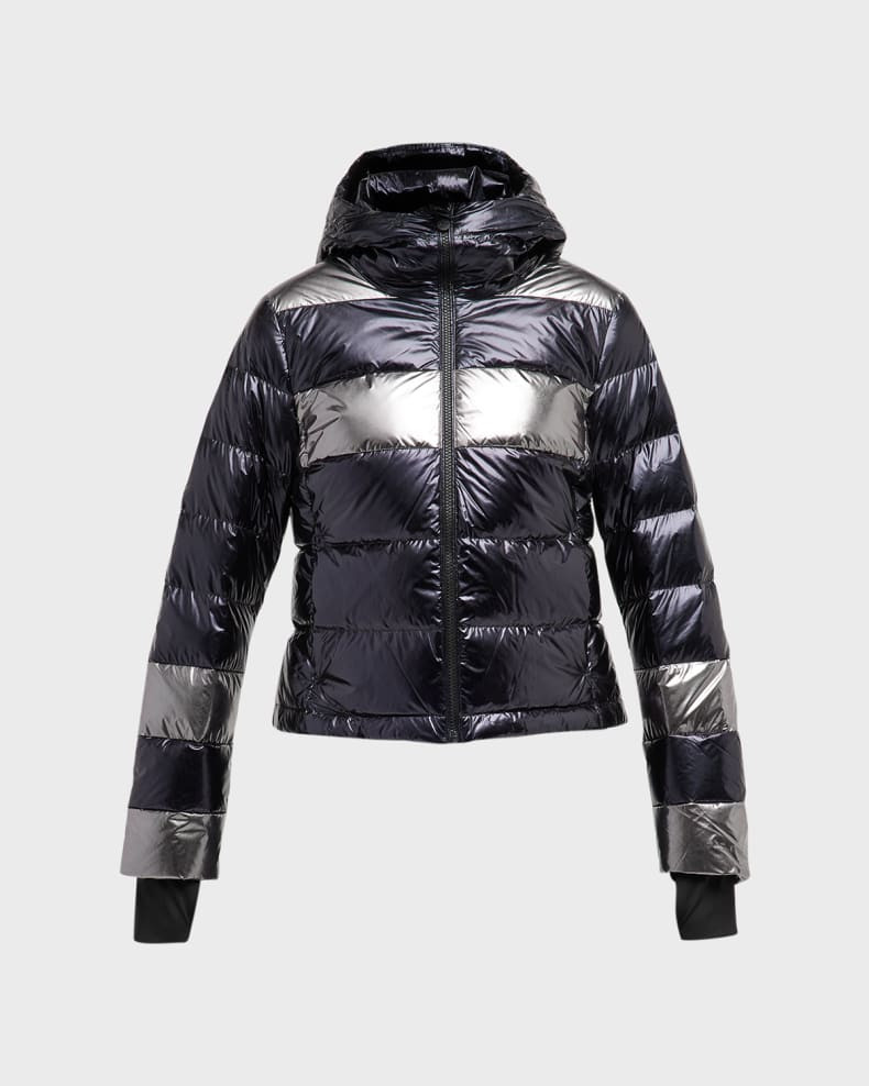 Perfect Moment Lily Star Metallic Puffer Coat | Neiman Marcus