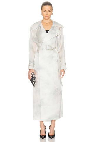 Grace Ling Silk Organza Spring Trench in White | FWRD 