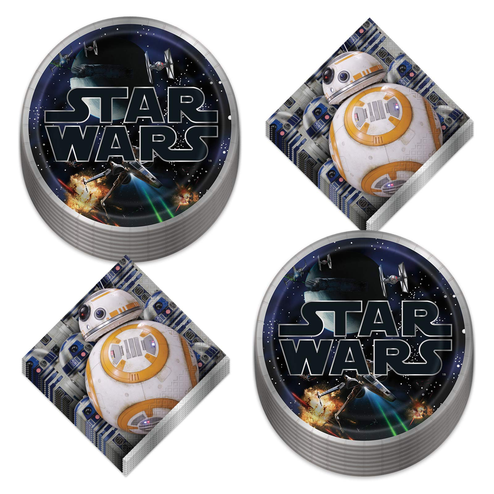 Star Wars Party Supplies - Classic Star Wars Paper Dinner Plates and Luncheon Napkins (Serves 16) | Amazon (US)