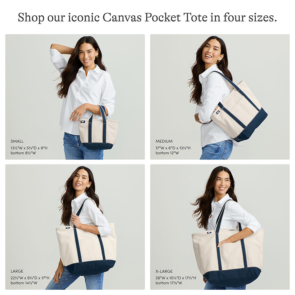 Medium Natural 5 Pocket Open Top Canvas Tote Bag | Lands' End (US)