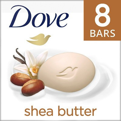 Dove Beauty Purely Pampering Shea Butter with Warm Vanilla Beauty Bar Soap - 8pk - 3.75oz each | Target