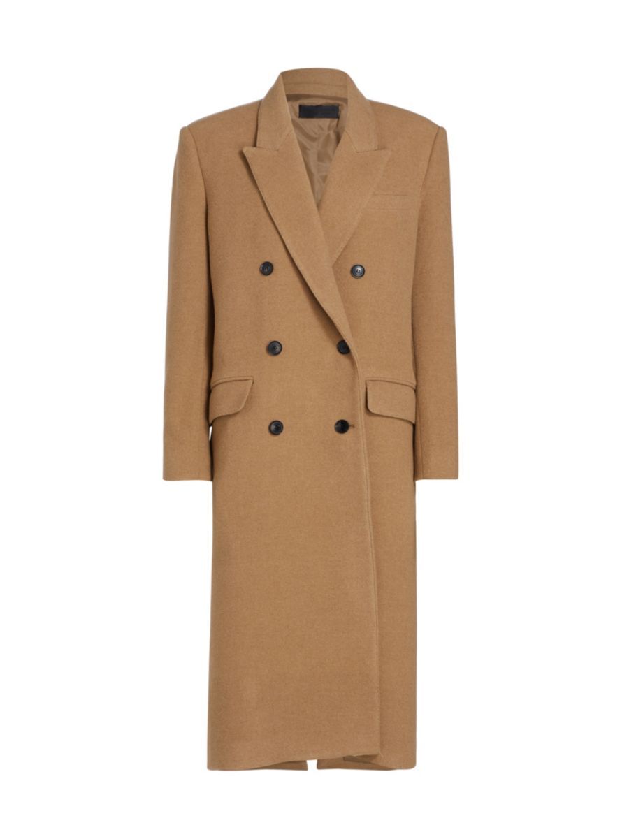 Shop Nili Lotan Edmont Double-Breasted Long Coat | Saks Fifth Avenue | Saks Fifth Avenue