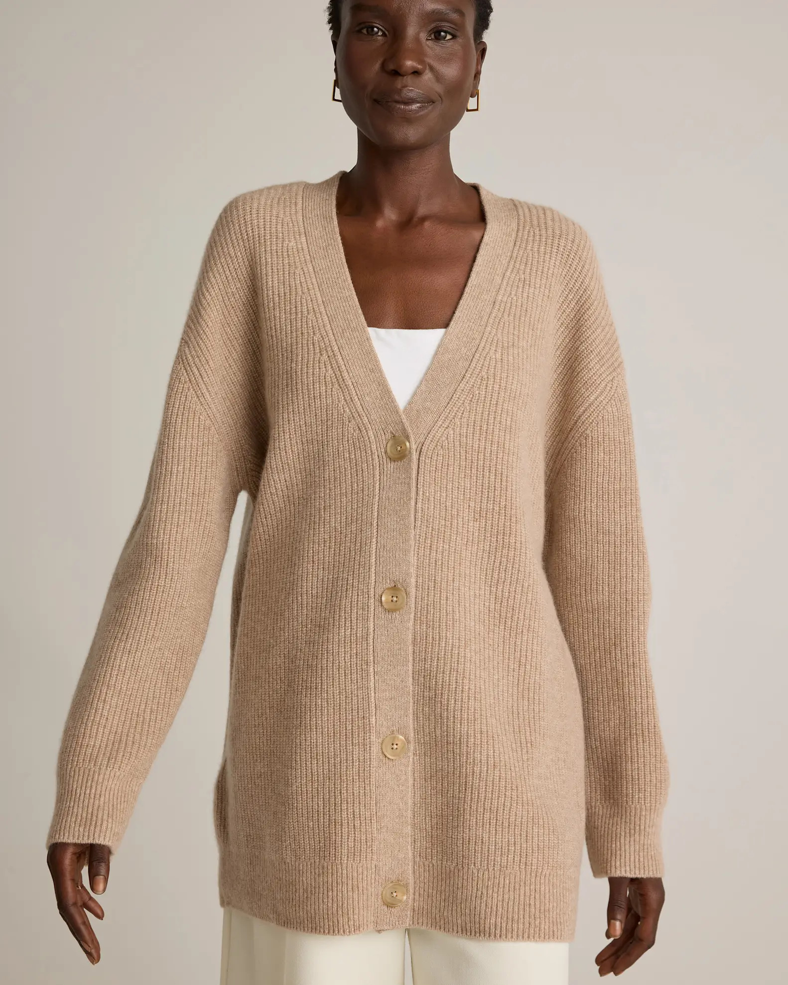 Mongolian Cashmere Oversized Boyfriend Cardigan Sweater | Quince