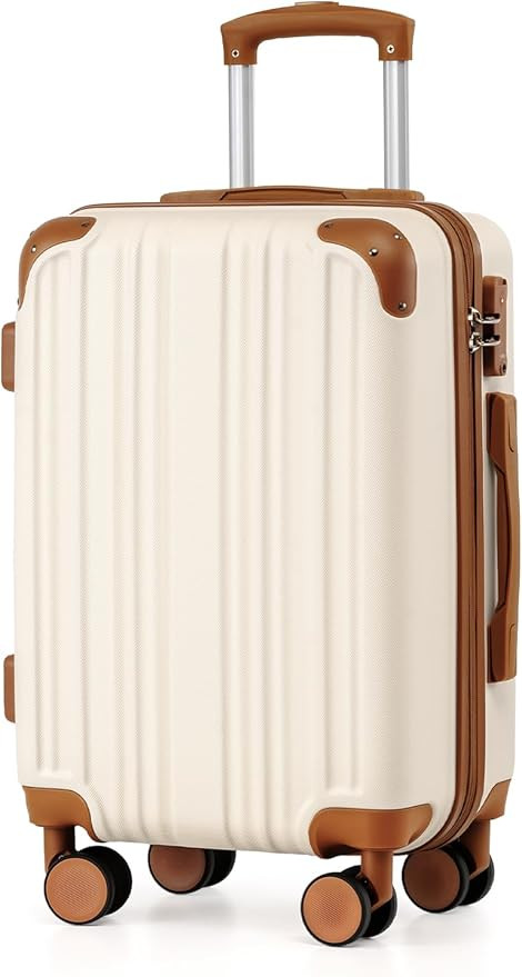 Coolife Carry On Luggage, Suitcase with Durable and Lightweight, carry on suitcase with ABS Hards... | Amazon (US)