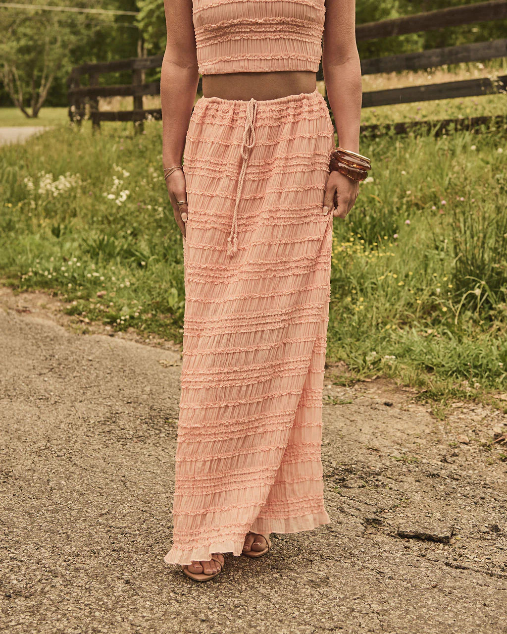 Festival Darling Ruffle Chiffon Maxi Skirt | VICI