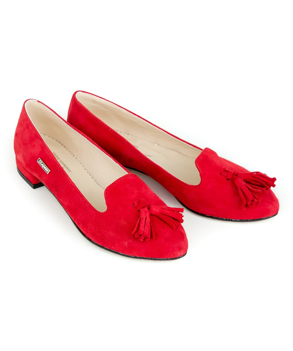 ZAPATO Women's Loafers red - Red Tassel Suede Loafer - Women | Zulily