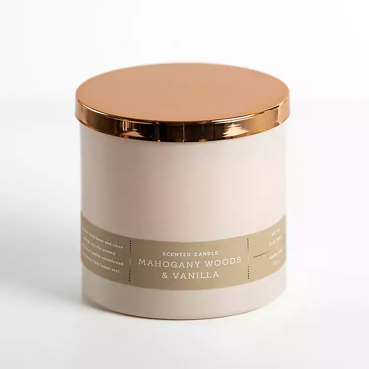Mahogany Woods & Vanilla Triple Wick Jar Candle | Kirkland's Home