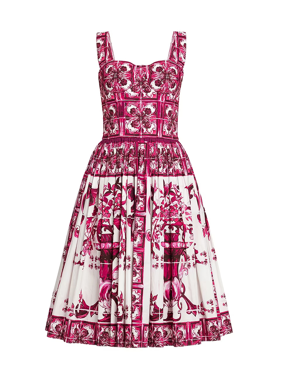 Blu Mediterraneo Sleeveless Floral Fit & Flare Dress | Saks Fifth Avenue