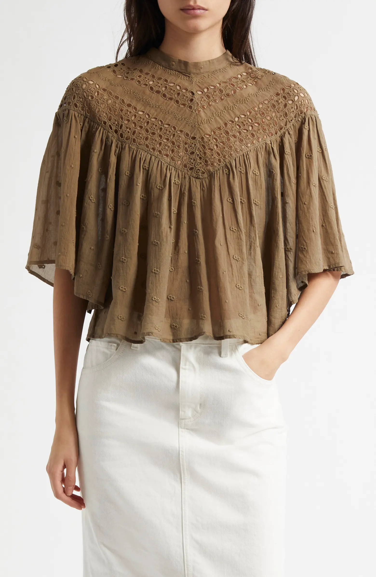 Mikki Eyelet Crop Top | Nordstrom