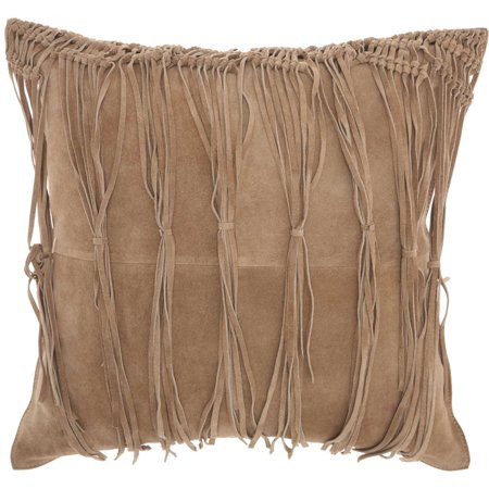 Nourison Couture Natural Hide Macrame Fringe Tassel Beige Throw Pillow | Walmart (US)