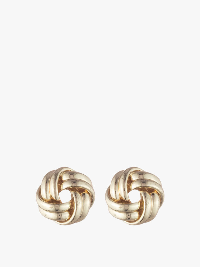 Women's Lauren by Ralph Lauren Gold Tone Knot Stud Earrings | Earrings | Fenwick | Fenwick