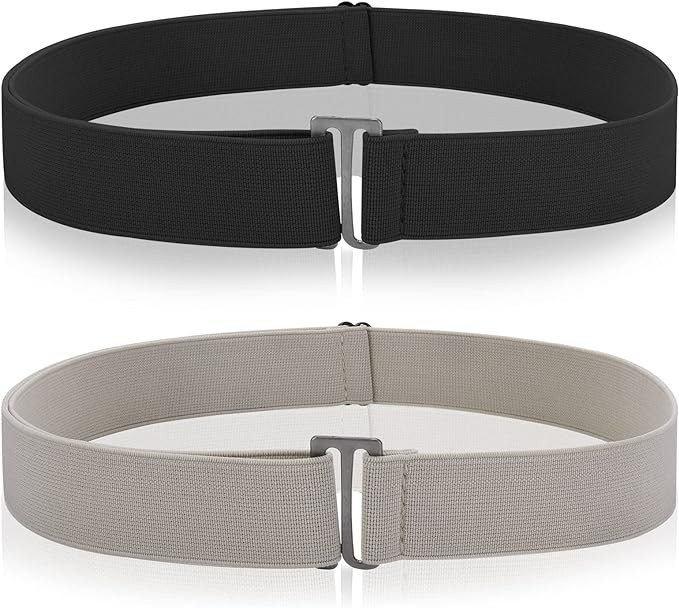 2PCS No Show Women's Stretch Belt Invisible No Show Invisible Belt Women Elastic Stretch Waist Be... | Amazon (US)