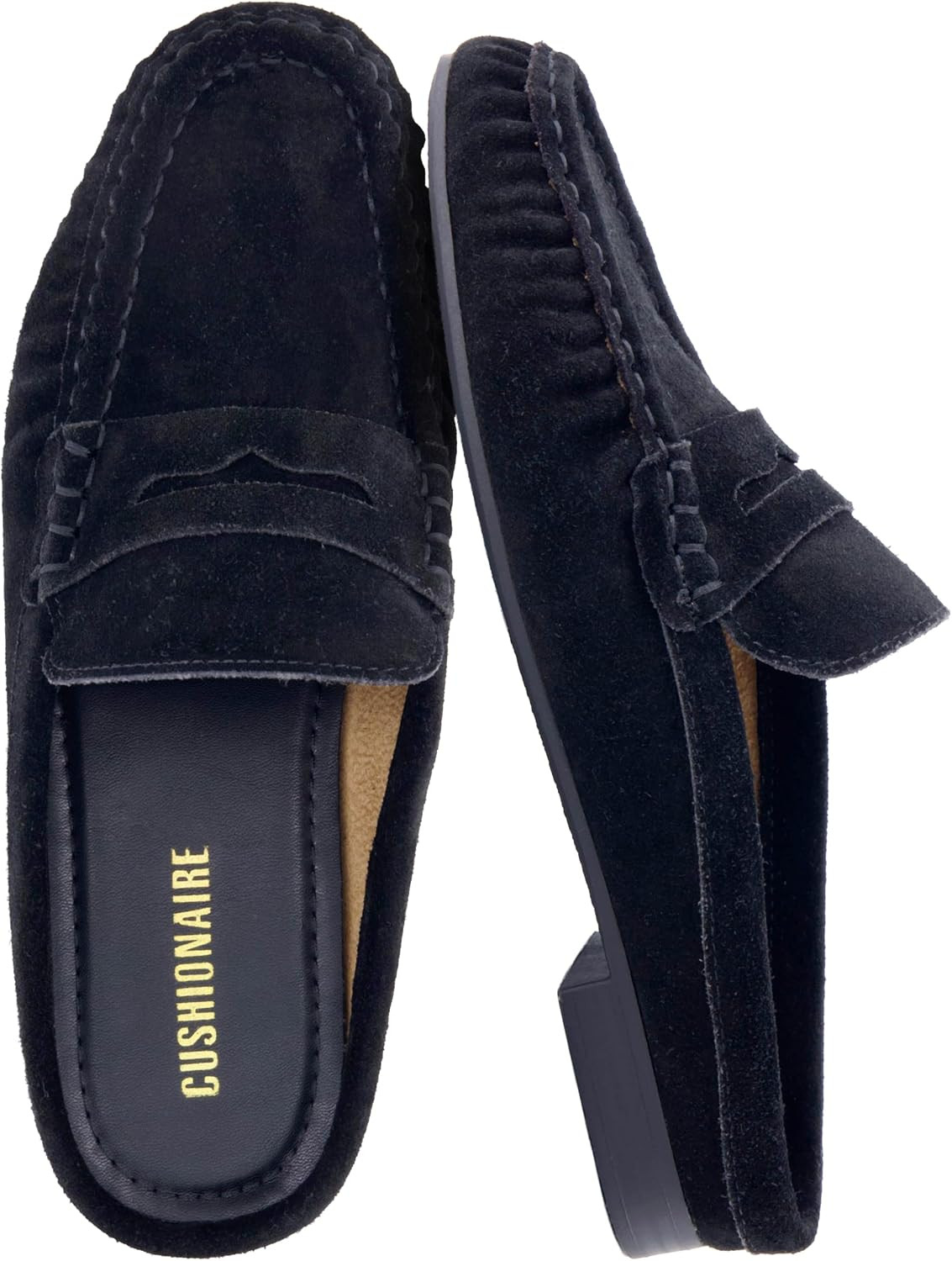 CUSHIONAIRE Heritage Genuine Leather Suede Loafer Mules for Women | Amazon (US)