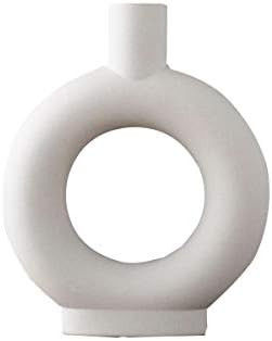 Sunormi White Ceramic Modern Arts Vases Minimalist Abstraction Flowers Vase Decoration for Living... | Amazon (US)