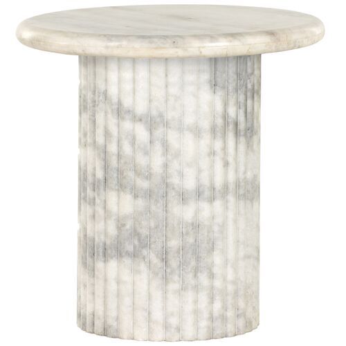 Milan Fluted Marble End Table | One Kings Lane
