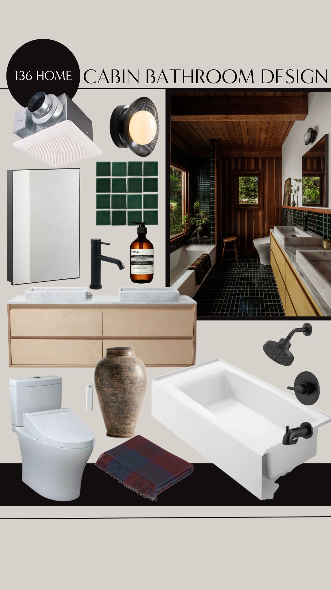 Final Cabin Bathroom Reveal #cabin #bathroom #bathroomdesign #interiordesign 

 #LTKSeasonal #LTKHome #LTKStyleTip