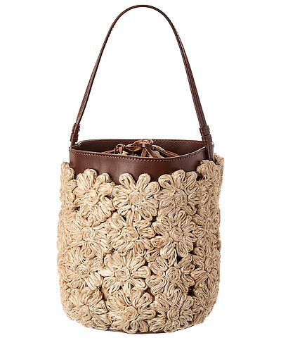 POOLSIDE The Ravello Floral Straw Bucket Bag | Gilt & Gilt City