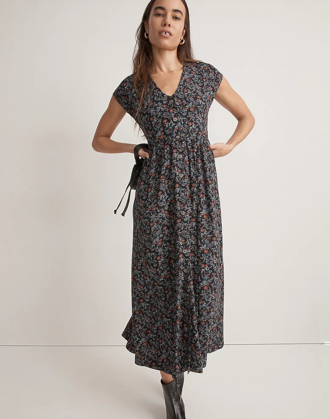 Button-Front Midi Dress in Awakened Blooms | Madewell