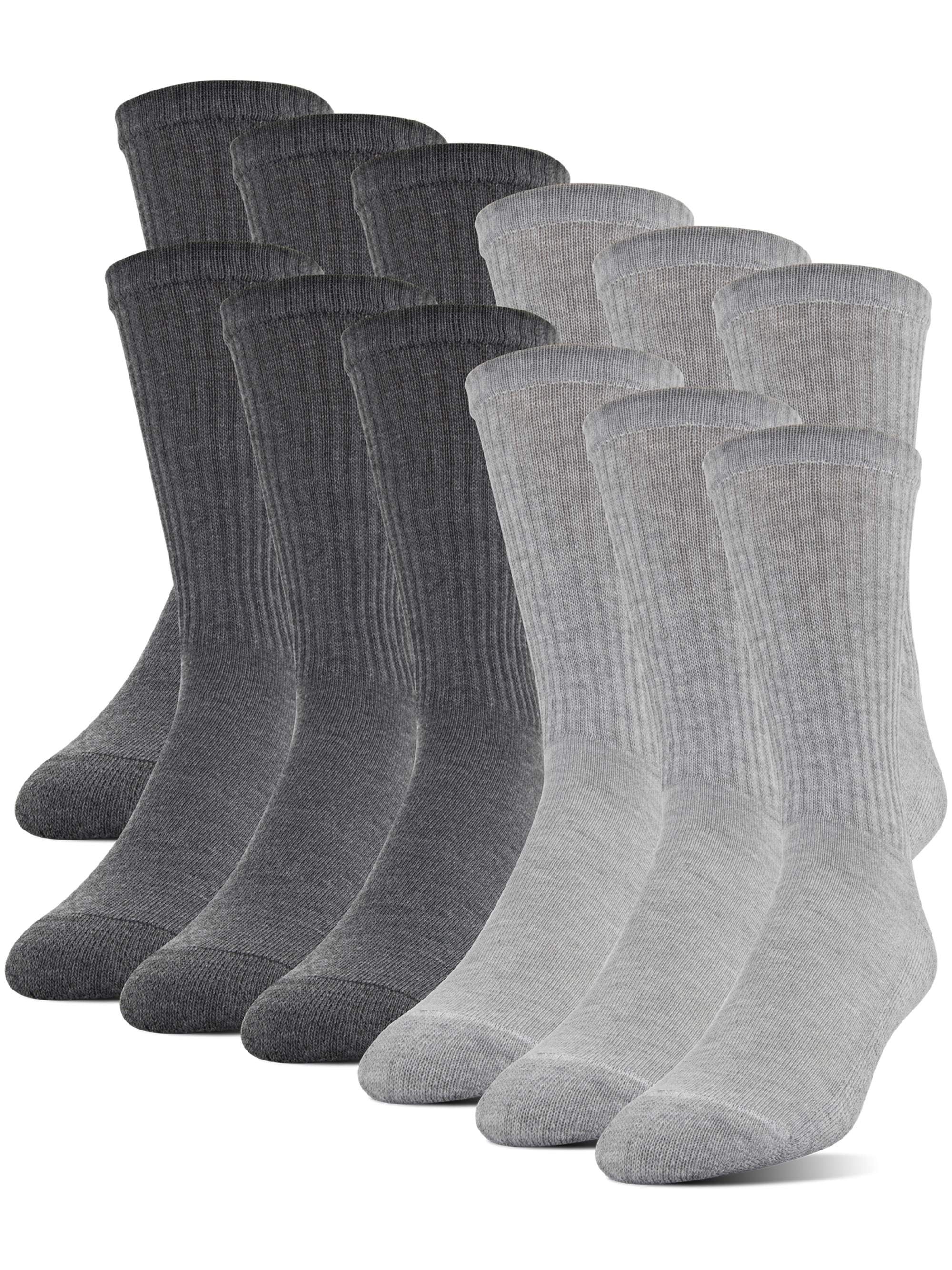 Gildan Men's Half Cushion Terry Foot Bed Crew Socks, 12-Pack | Walmart (US)