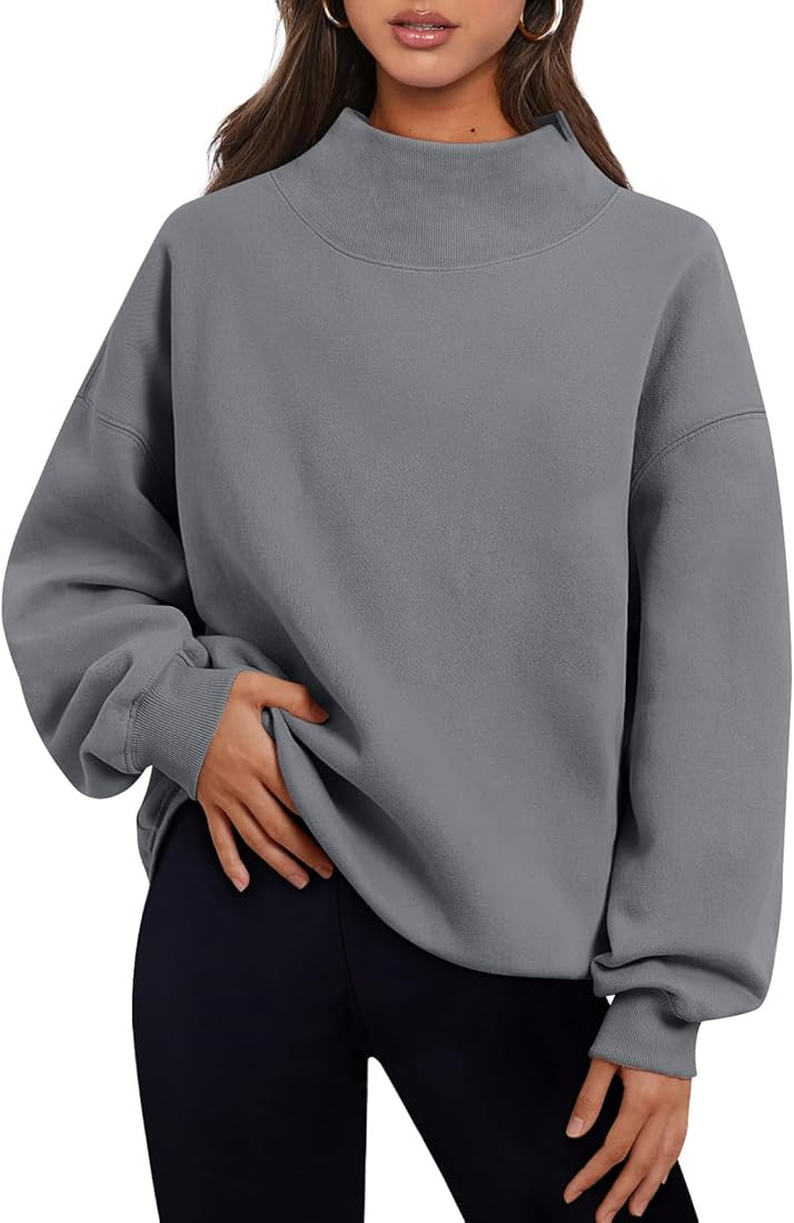 Trendy Queen Womens Oversized Sweatshirts Turtleneck Pullover Long Sleeve Hoodies Tops Fall Outfi... | Amazon (US)