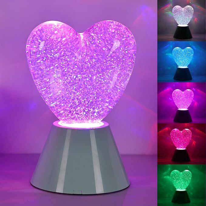 REDIGPLE LED Heart-Shaped Color Changing lamp, Unique Heart-Shaped Design Fills Colorful Night Li... | Amazon (US)