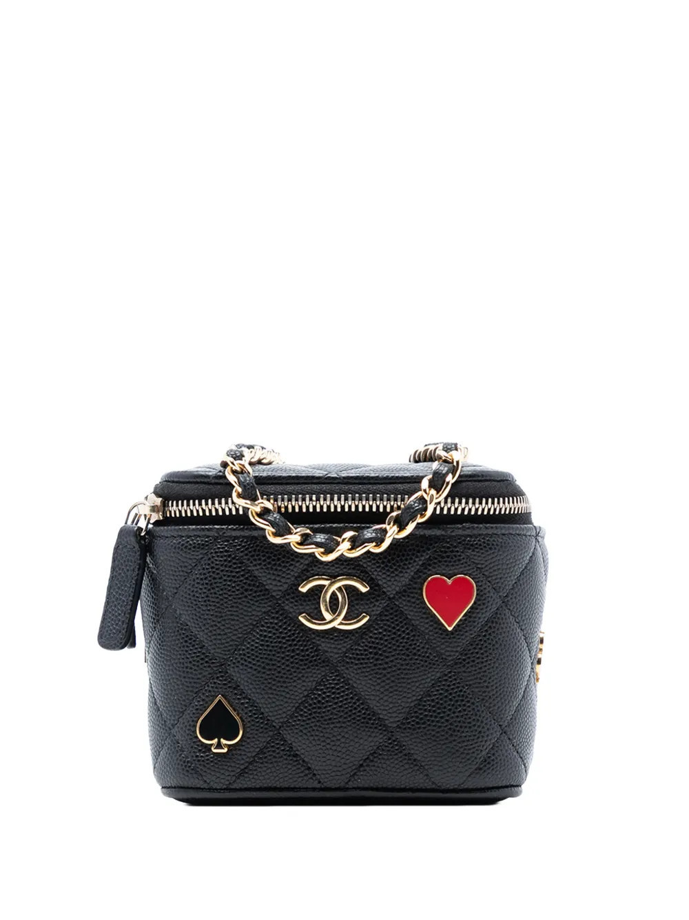 CHANEL Pre-Owned 2021-2025 Mini Quilted Caviar Coco Casino Case vanity bag - Black | Farfetch Global