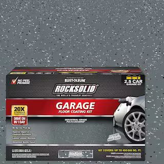 Rust-Oleum RockSolid 180 oz. Dark Gray Polycuramine 2.5 Car Garage Floor Kit | The Home Depot